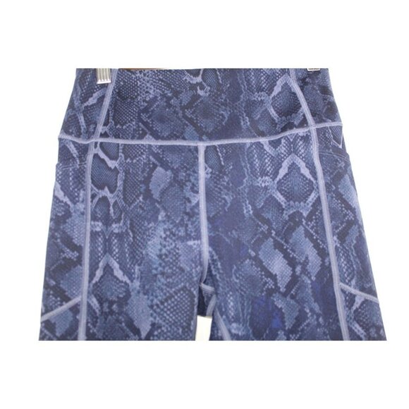 VSX Victoria's Secret Leggings Size 8 Blue Reptile Workout Yoga Leggings Pockets - Picture 2 of 12